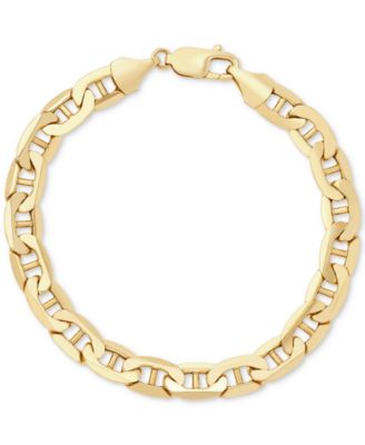 Italian Gold - Men's Polished Mariner Link Chain Bracelet in 14k Gold