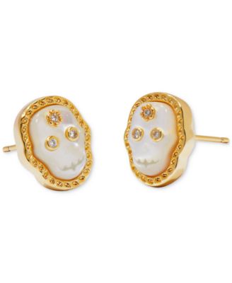 Kendra Scott - Gold-Tone White Skeleton Stud Earrings