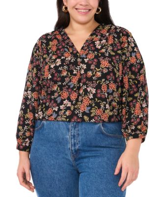Vince Camuto - Plus Size Printed V-Neck Blouse