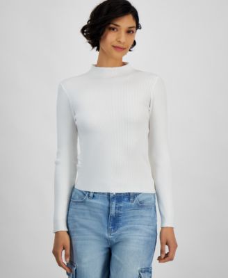 And Now This - Women's Ribbed Mock-Turtleneck Sweater