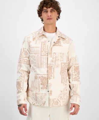 GUESS - Men's Bandana-Print Shirt Jacket