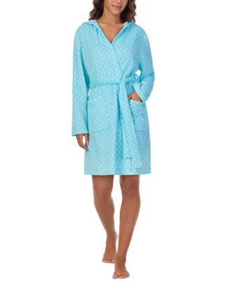 Cuddl Duds - Women's Short Long-Sleeve Hooded Wrap Robe