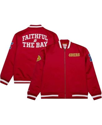 Mitchell & Ness - Men's   Scarlet San Francisco 49ers Heavyweight Satin Full-Zip Jacket