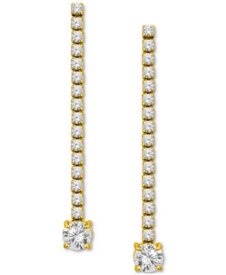 Giani Bernini - Cubic Zirconia Linear Earrings (3-1/3 ct. t.w.) in 18k Gold over Sterling Silver