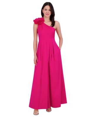 Eliza J - Women's Asymmetric Rosette One-Shoulder Gown
