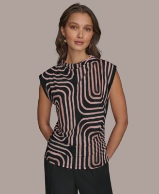 Donna Karan New York - Women's Printed High-Neck Blouse