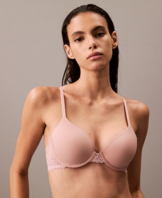 Calvin Klein - Women's Lightly-Lined Lace-Trim T-Shirt Bra
