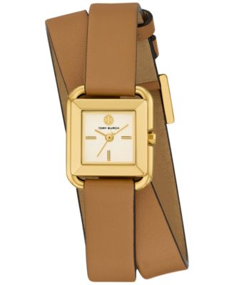 Tory Burch - Women's The Kira Brown Leather Wrap Strap Watch 18mm