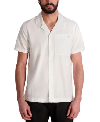 KARL LAGERFELD PARIS - Men's Textured Tonal Checkered Shirt