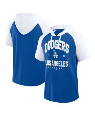 Fanatics - Men's Royal Los Angeles Dodgers Prime Raglan Short Sleeve Hoodie T-Shirt