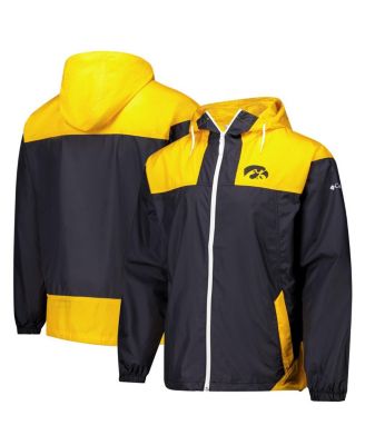Columbia - Men's Black Iowa Hawkeyes Flash Challenger II Omni-Shade Full-Zip Windbreaker Jacket