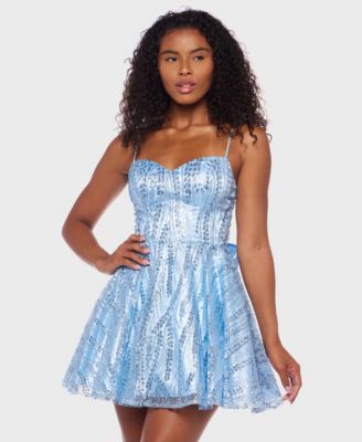 Alex & Sophia - Juniors' Chunky Glitter Fit & Flare Dress