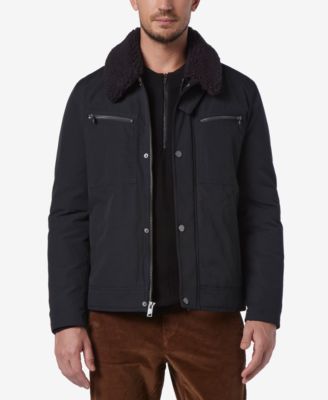 Marc New York - Men's Randall Insulated Waxed Cotton Aviator Jacket with Fleece Collar