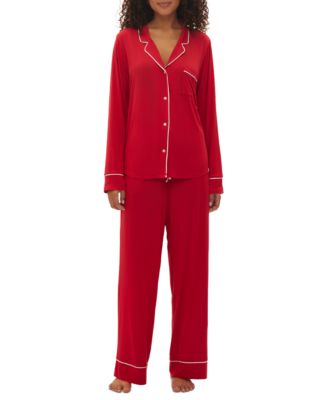 GAP - Women's 2-Pc. Notched-Collar Long-Sleeve Pajamas Set