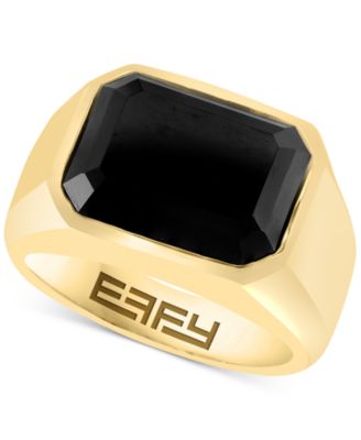 EFFY Collection - Men's Onyx Ring in 14k Gold-Plated Sterling Silver