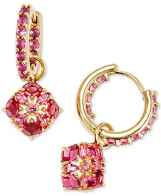 Kendra Scott - 14k Gold-Plated Mixed Cubic Zirconia Charm Huggie Hoop Earrings