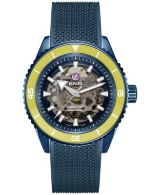 Rado - Men's Swiss Automatic Captain Cook Navy Blue High-Tech Ceramic Bracelet Watch 43mm