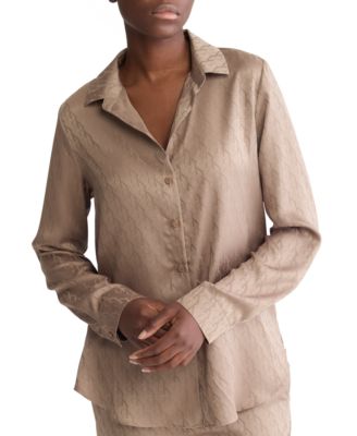 Calvin Klein - Women's Satin Jacquard Sleep Shirt