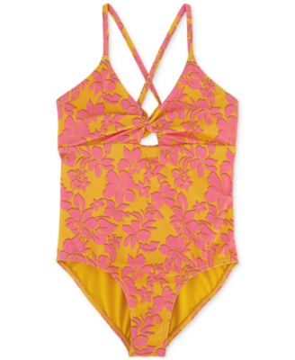 Roxy - Big Girls Island Time Twist-Front One-Piece Swimsuit