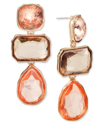 I.N.C. International Concepts - Gold-Tone Mixed Stone Triple Drop Earrings