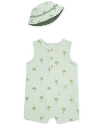 Little Me - Baby Boys 2-Pc. Romper & Bucket Hat Set