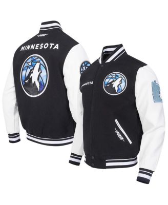 Pro Standard - Men's Black Minnesota Timberwolves 2024/25 City Edition Chenille Applique Full-Zip Wool Varsity Jacket