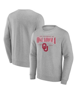 Fanatics - Men's  Gray Oklahoma Sooners True Classics Act Fast Fleece Pullover Sweatshirt