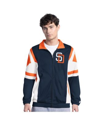 Starter - Men's Brown/Gold San Diego Padres Contender Tricot Full-Zip Track Jacket