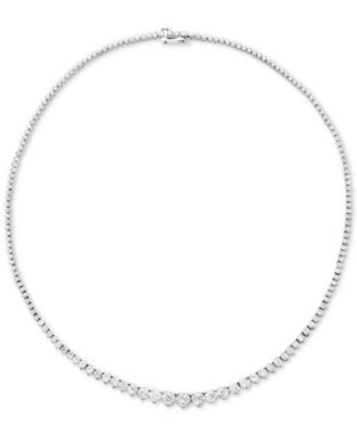 Macy's - Diamond Fancy 17" Collar Tennis Necklace (15 ct. t.w.) in 14k White Gold