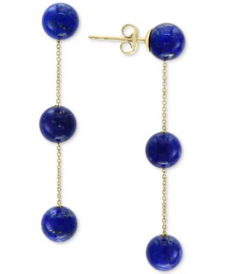 EFFY Collection - Lapis Lazuli (6mm) Triple Drop Earrings in 14k Gold (Also in Onyx)
