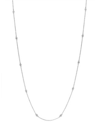 EFFY Collection - Diamond Bezel Station 18" Collar Necklace (1/6 ct. t.w.) in Sterling Silver