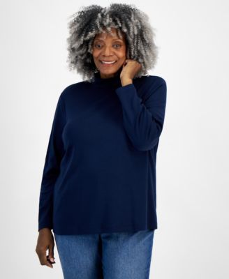 Style & Co - Plus Size Solid Essentials Mock-Neck Top