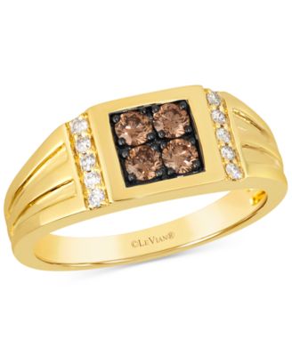 Le Vian - Men's Chocolate Diamond & Nude Diamond Ring (1/2 ct. t.w.) in 14k Gold