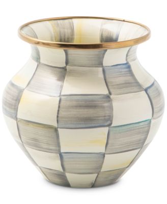 MacKenzie-Childs - Sterling Check Enamel Vase
