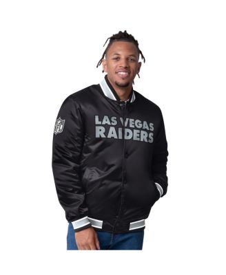 Starter - Men's Black/Silver Las Vegas Raiders Closer Reversible Satin Full-Snap Jacket