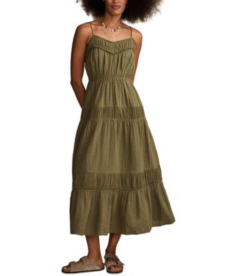 Lucky Brand - Women's Cotton Gauze Tiered Maxi Dress