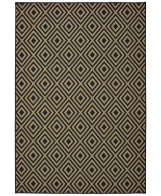 Oriental Weavers - Marina 2335K Black/Tan 7'10" x 10'10" Indoor/Outdoor Area Rug