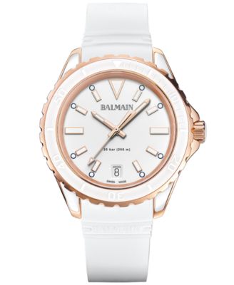 Balmain - Women's Swiss Ophrys White Rubber Strap Watch 39mm