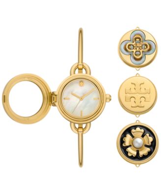 Tory Burch - Women's The Miller Gold-Tone Stainless Steel Bangle Bracelet Watch 27mm Gift Set