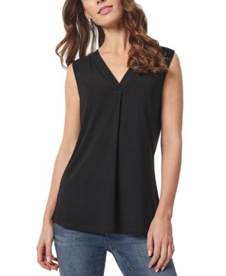 Jones New York - Women's Crepe Sleeveless V-Neck Top