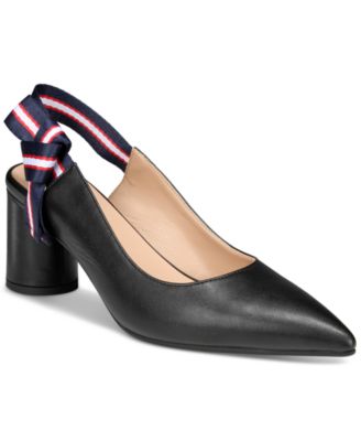 VAILA SHOES - Women's Courtney Pointed-Toe Striped-Strap Slingback Pumps