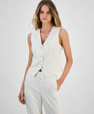 Bar III - Women's Pinstriped Vest, Exclusively at Macy's
