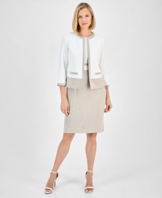 Kasper - Women's Colorblocked Open-Front Jacket & Sheath Dress