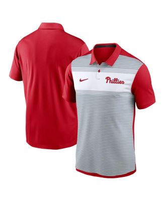 Nike - Men's White/Red Philadelphia Phillies Vapor Striped Performance Polo