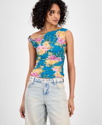 GUESS - Women's Mirin Floral-Print Off-The-Shoulder Top