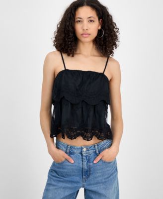 And Now This - Women's Lace Cotton Tiered Camisole, Exclusively at Macy's