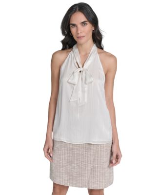 Calvin Klein - Women's Tie-Neck Sleeveless Blouse