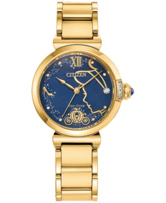 Citizen - Women's Princess Cinderella Diamond Accent Gold-Tone Stainless Steel Bracelet Watch 30mm Limited Edition Box Set