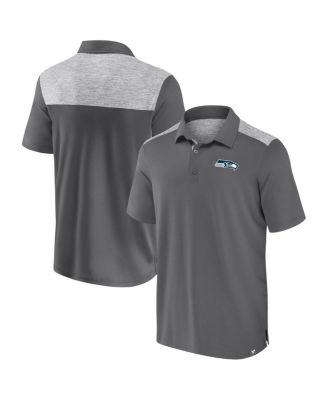 Fanatics - Men's Heather Gray Seattle Seahawks Long Shot Polo Shirt