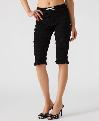 Steve Madden - Women's Pull-On Smocked Capri Pants